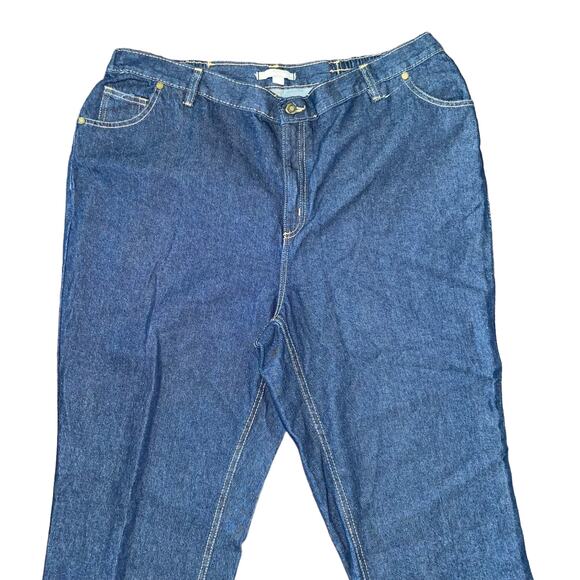 Woman Within Elastic Waist 5-pocket high rise Dark Wash Jeans 20W Tall - Picture 9 of 15